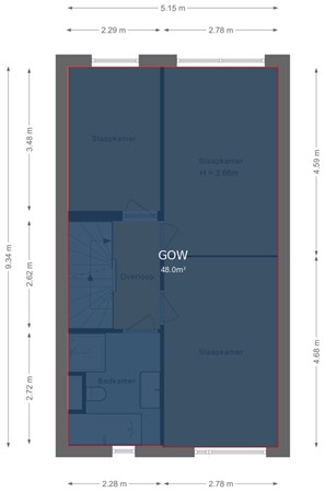 Floorplan - Lekstraat 136, 4125 TD Hoef En Haag